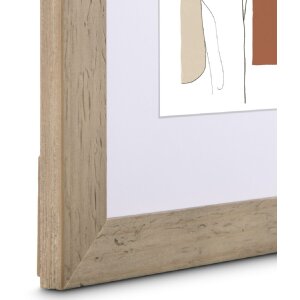 Cornice in legno Albero Taupe 13x18 cm con vetro riflettente e portaoggetti