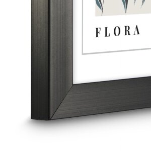 Cornice in plastica Hama Flora contrasto grigio 15 x 20 cm