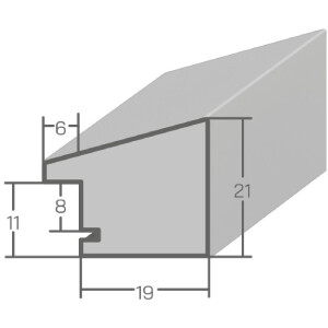 Specchio bianco MendeFrames 30x90 cm in legno massiccio con listello 2,5 cm