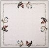 Tovaglia da tavolo Clayre & Eef BYC01 100x100 cm con motivo galline in cotone beige