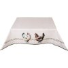 Tovaglia da tavolo Clayre & Eef BYC01 100x100 cm con motivo galline in cotone beige
