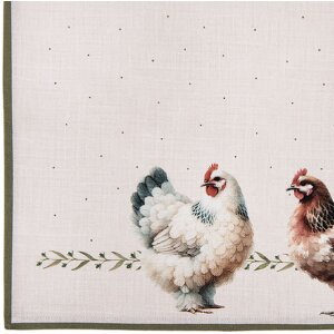 Set di 6 tovagliette da tavolo Clayre & Eef BYC40 48x33 cm motivo gallina cotone beige verde