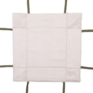Cesto in tessuto Clayre & Eef BYC47 35x35x8 cm beige con bordo verde stile rustico