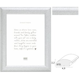 Cornice in legno Deknudt S97DD7 con finitura argento e...