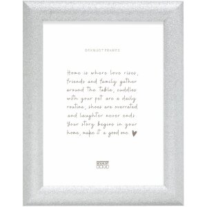 Cornice in legno Deknudt S97DD7 con finitura argento e vetro trasparente 13x18 fino a 40x60 cm