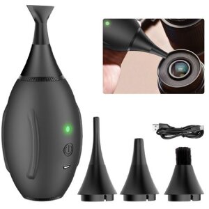 Blower elettrico ad aria compressa Lensgo 4,0 kPa Soffio e Aspirazione 4 ugelli USB-C impugnatura in silicone