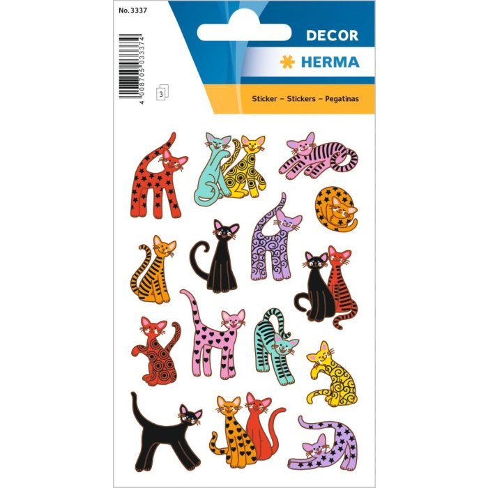 Etichette decorative decoro Abstract Cats 3Bl.