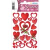 Etichette decorative cuori e rose 3 fogli.