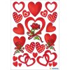 Etichette decorative cuori e rose 3 fogli.