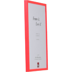 Cornice in legno Effect profilo neon rosso 10x15 cm con vetro acrilico museale