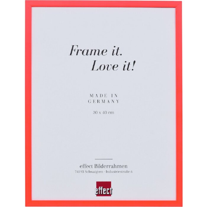 Cornice per foto in legno profilo neon rosso 20x30 cm con vetro acrilico