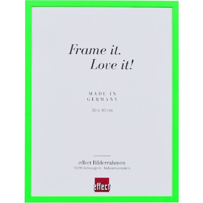Cornice per foto in legno Effect con profilo neongreen 20x25 cm e vetro antiriflesso