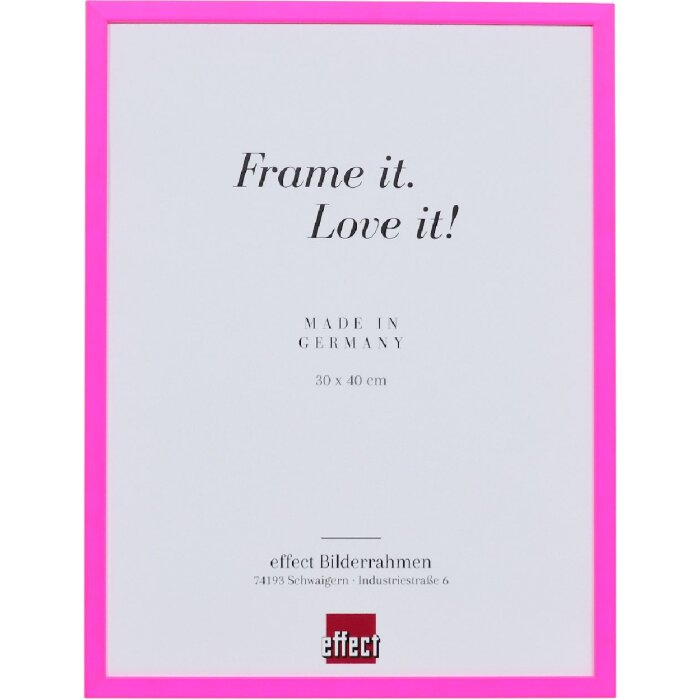 Cornice per foto in legno Effect profilo neon rosa 18x32 cm con vetro antiriflesso