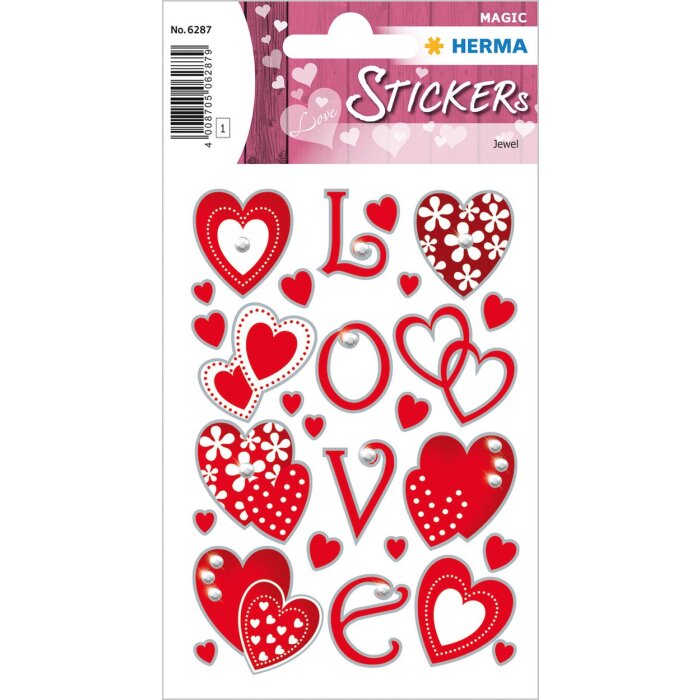 Etichette decorative Magic Hearts Jewel 1 foglio.