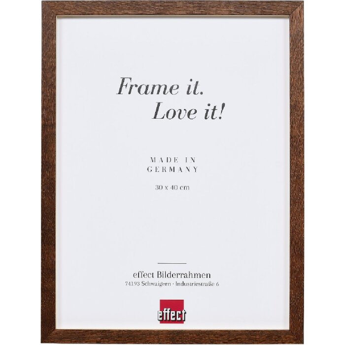 Cornice in legno Effect Profilo 2430 Nussbaum 7x10 cm Vetro trasparente con supporto