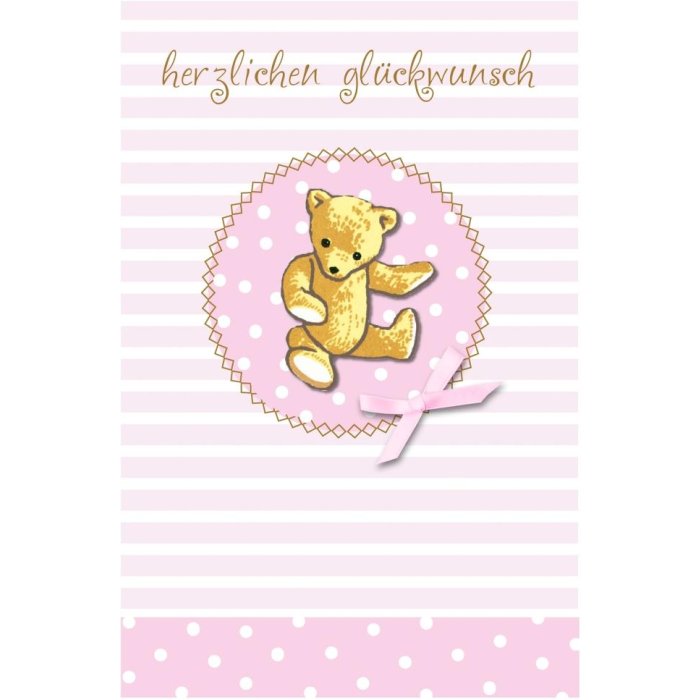 Carta del bambino Teddy rosa