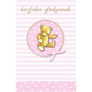 Carta del bambino Teddy rosa