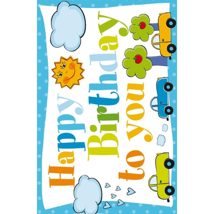 Artebene Card Compleanno-Auto-Bambini