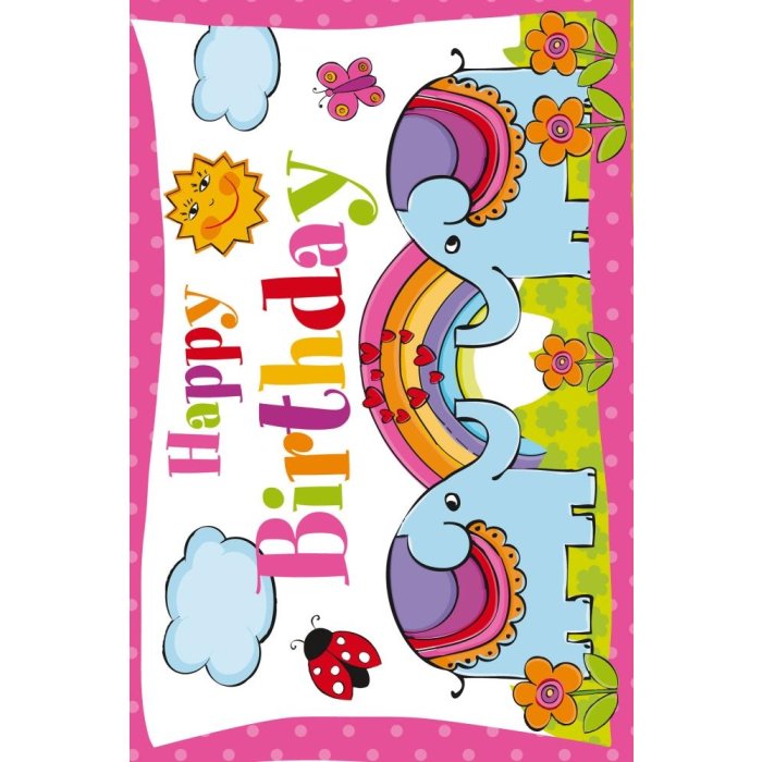 Artebene Biglietto Compleanno-Elefanti-Ragazze