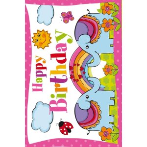 Artebene Biglietto Compleanno-Elefanti-Ragazze