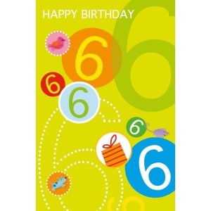 Biglietto glitterato 6° compleanno
