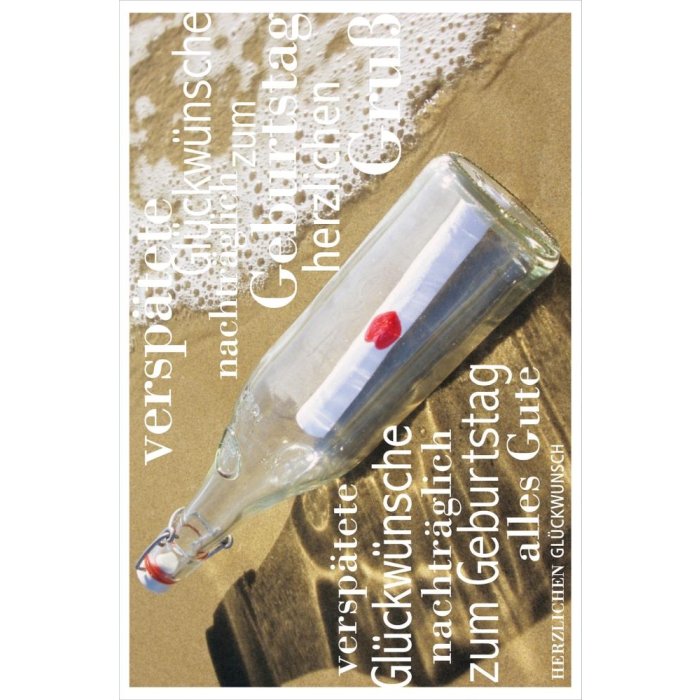 Artebene Biglietto di compleanno in rilievo-Birthday-Bottle Mail