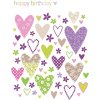 Biglietto Artebene Compleanno-cuori-misto di motivi-