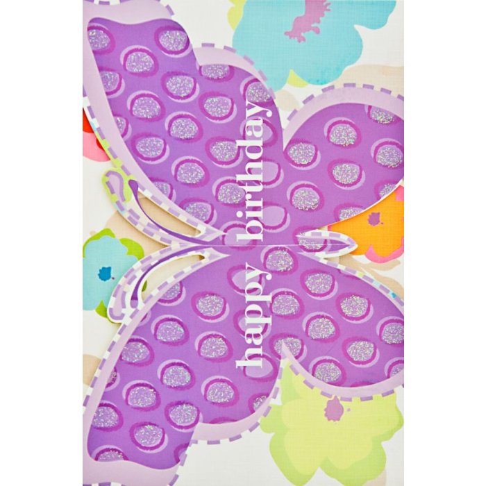 Artebene Biglietto Compleanno-Farfalla-Glitter
