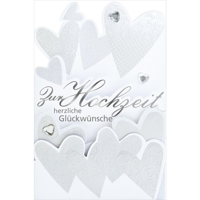 Artebene card embossing-wedding-hearts-glitter-
