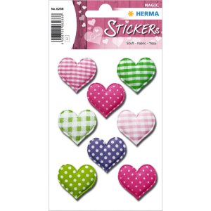 Etichette decorative in tessuto MAGIC hearts 1 sh.