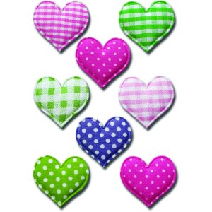 Etichette decorative in tessuto MAGIC hearts 1 sh.