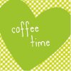 Tovaglioli di carta Artebene Cuore-tempo di caffè-verde 20 pezzi 25x25 cm