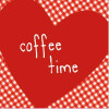 Tovaglioli di carta Cuore-tempo di caffè-rosso