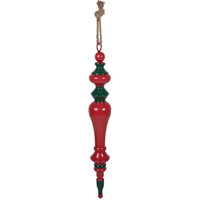 Appendi decorativo Clayre & Eef 5Y1403 Natale Rosso-Verde Ø 9x65 cm