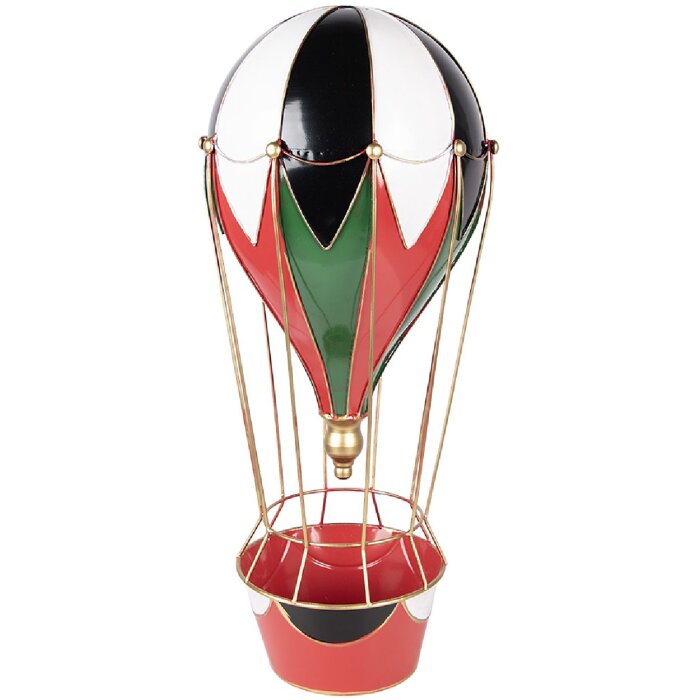 Decorazione mongolfiera Clayre & Eef 5Y1406 Rosso-Bianco Ø 26x62 cm