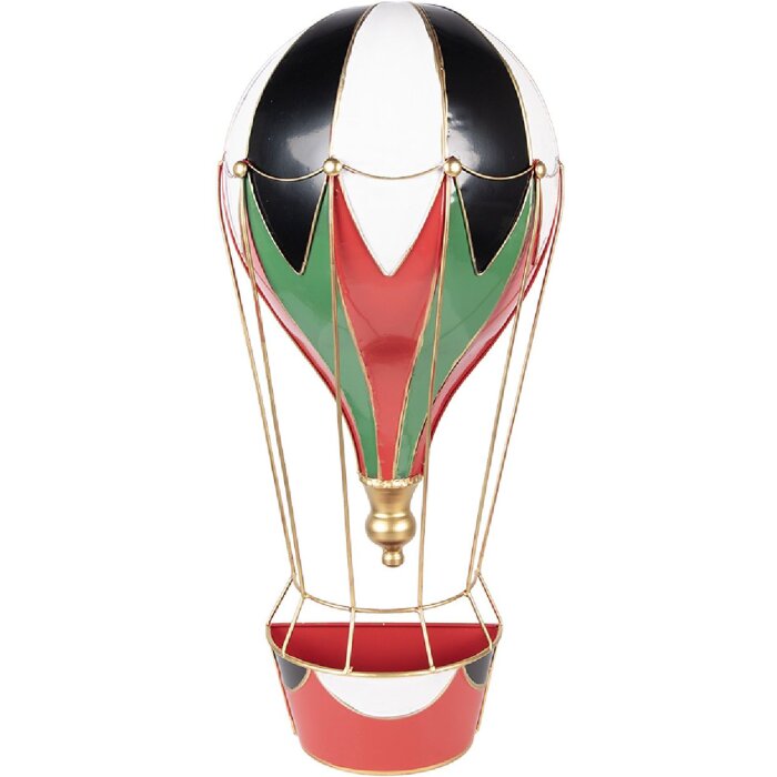 Decorazione mongolfiera Clayre & Eef 5Y1407 Rosso-Bianco 26x14x62 cm