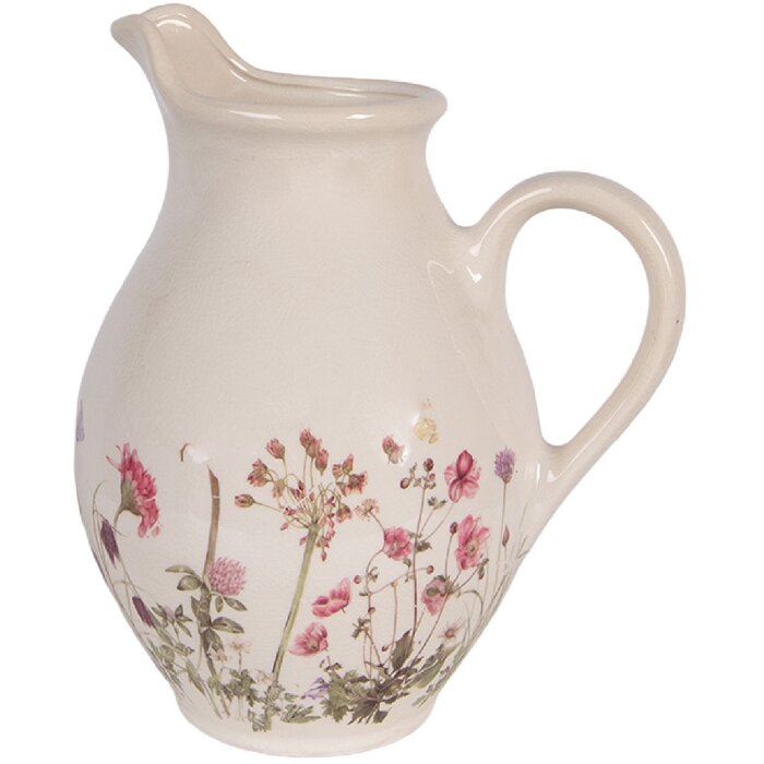 Brocca Decorativa Clayre & Eef 6CE2235M Beige Rosa 21x16x25 cm