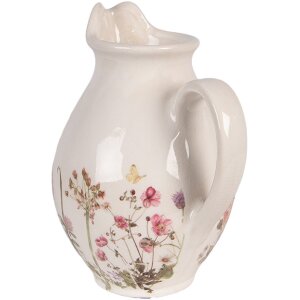 Brocca decorativa in ceramica Clayre & Eef 6CE2235S Beige-Rosa 16x12x19 cm