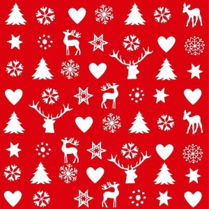 Tovaglioli di carta Simboli di Natale-rosso