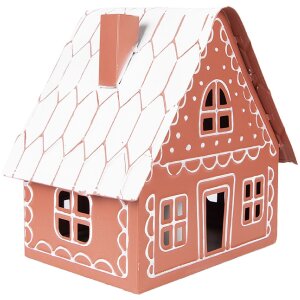 Clayre & Eef 6Y5978 Decorazione Casa con LED Marrone-Bianco 23x18x23 cm