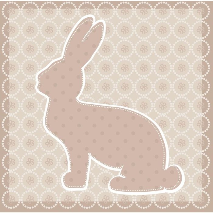 Tovaglioli di carta Bunny taupe 33x33 cm