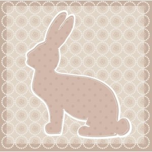 Tovaglioli di carta Bunny taupe 33x33 cm