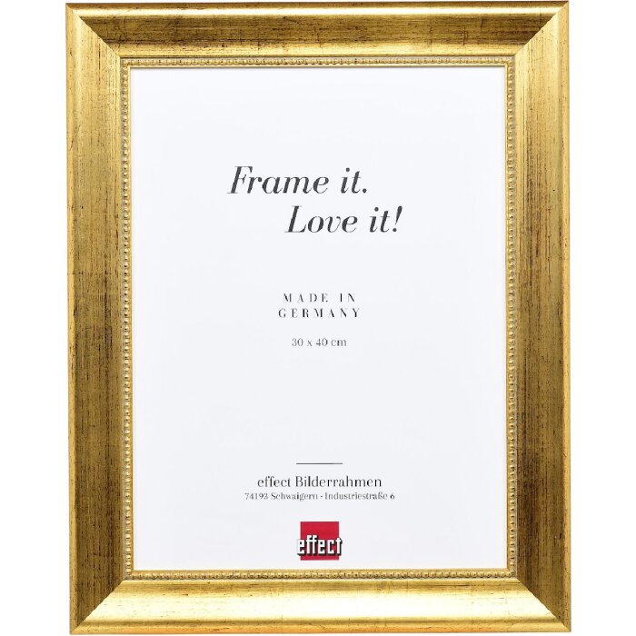 Cornice per foto in legno Effect Profilo 95 Oro 25x35 cm Vetro museale