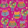 Tovaglioli di carta gufi-piccoli-rosa