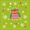 Tovaglioli di carta Gufo dinverno-verde