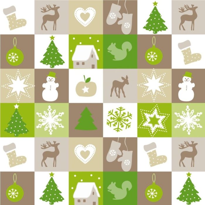 Tovaglioli di carta Mini-Patchwork-Taupe