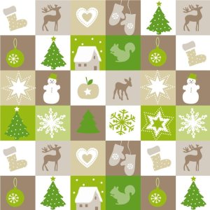 Tovaglioli di carta Mini-Patchwork-Taupe