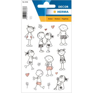 etichette decorative herma, figura a bastoncino 3 fogli.