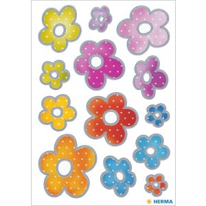 etichette decorative herma fiori argento goffratura 2 fogli.