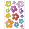 etichette decorative herma fiori argento goffratura 2 fogli.
